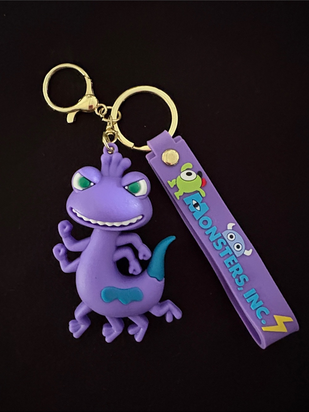 Purple Randall Monsters Inc Silicone Keychain Bag Charm with Strap
